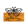 Wallity Butterfly 5 Escultura de pared en madera nogal y metal negro